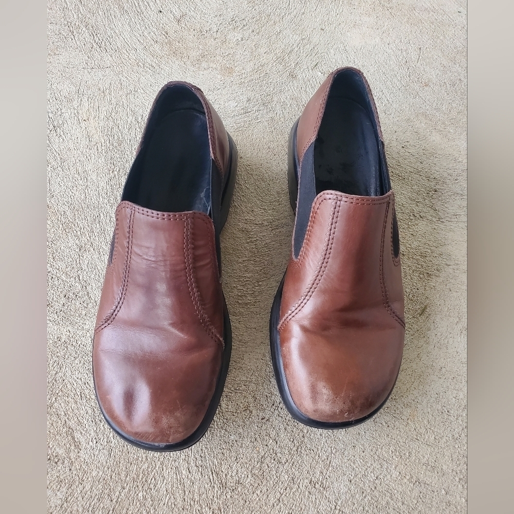 Womens dansko 39 size 9 clogs slip on chunky leather brown comfort nursing work - Picture 3 of 11